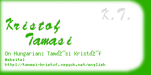 kristof tamasi business card